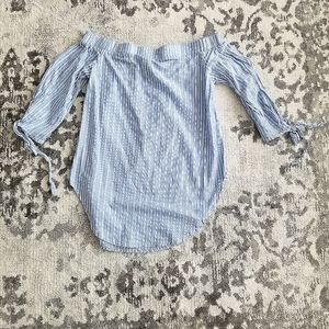 Blue off the shoulder top